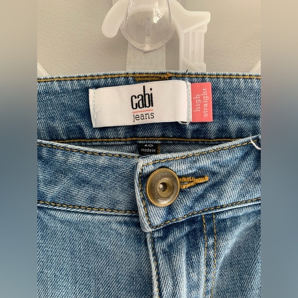 Cabi Womens Jeans 10 High Waist Straight Leg Light Wash Cotton Pockets Casual - Picture 3 of 10